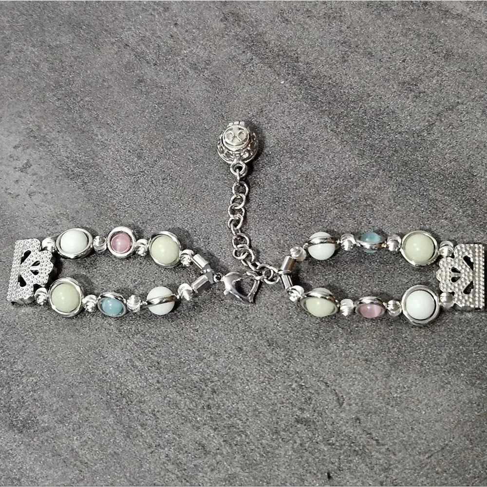 Luminous Beaded Bracelet Watchband SILVER 20mm SAMSUNG ANDROID NEW FANCY BANDS